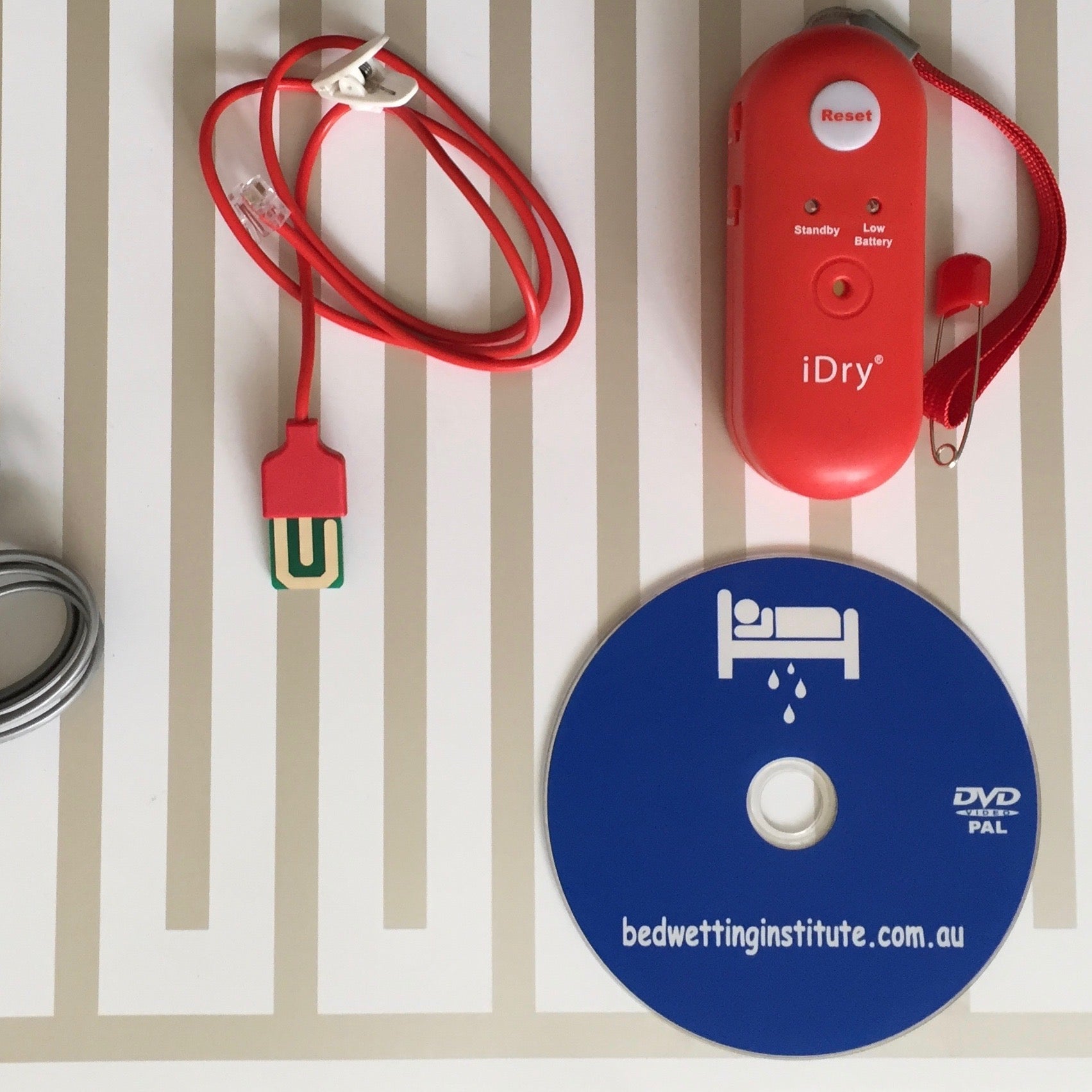iDry Bed Wetting Alarm - loudest + one mat pad + underpants sensor + D -  Bed Wetting Institute